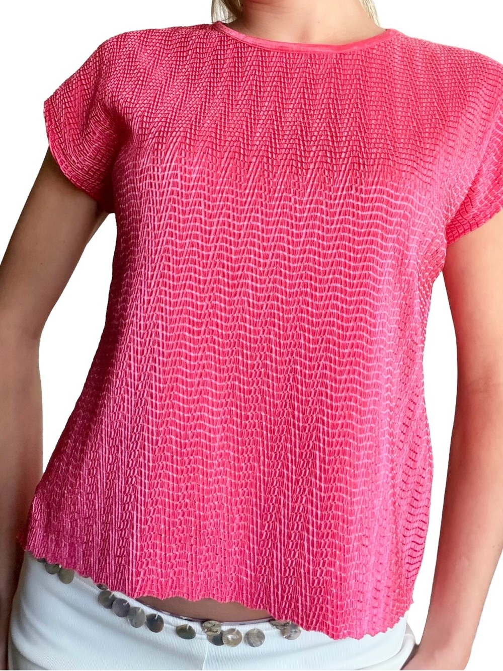 TanJay Pink Textured Blouse